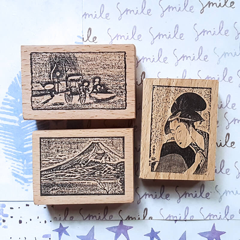 Ukiyo Japan Travelogue Scrapbooking Wooden Stamp