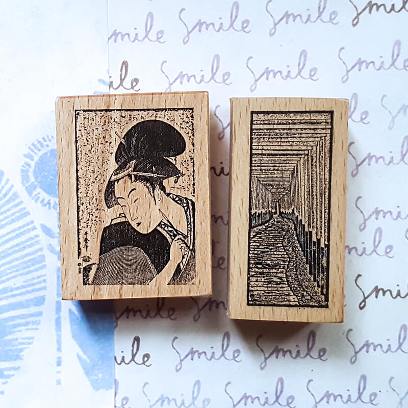 Ukiyo Japan Travelogue Scrapbooking Wooden Stamp