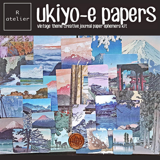 Ukiyo-e  Scrapbooking Paper Ephemera Kit