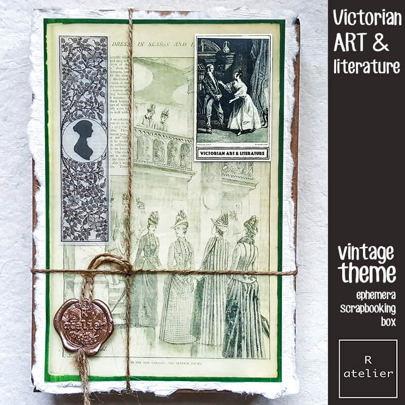 Victorian Art & Literature Ephemera Junk Journal Scrapbooking Box