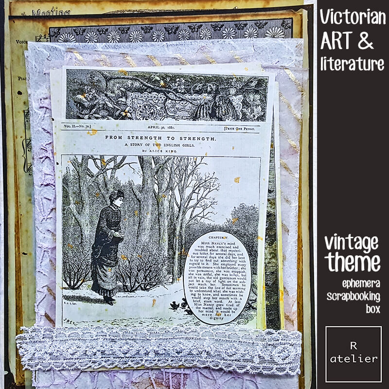 Victorian Art & Literature Ephemera Junk Journal Scrapbooking Box