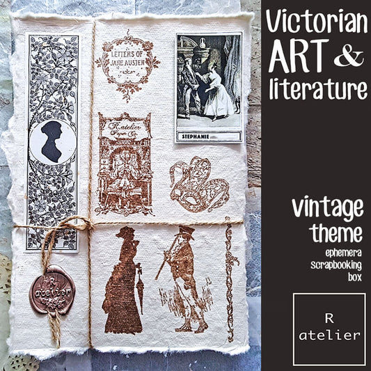 Victorian Art & Literature Ephemera Junk Journal Scrapbooking Box