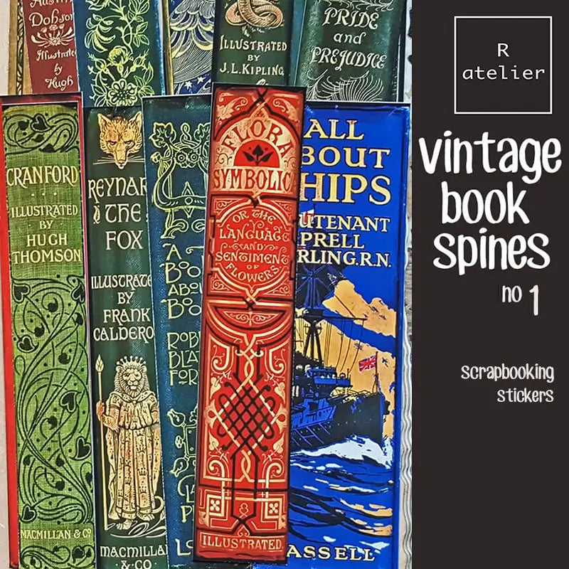 Vintage Book Spines | Decorative Scrapbooking Stickers