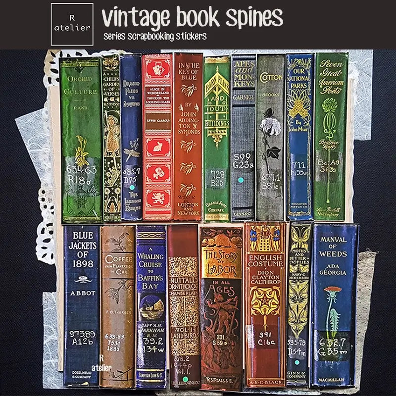 Vintage Book Spines | Decorative Scrapbooking Stickers