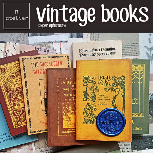 Vintage Theme Books Scrapbooking Paper Ephemera