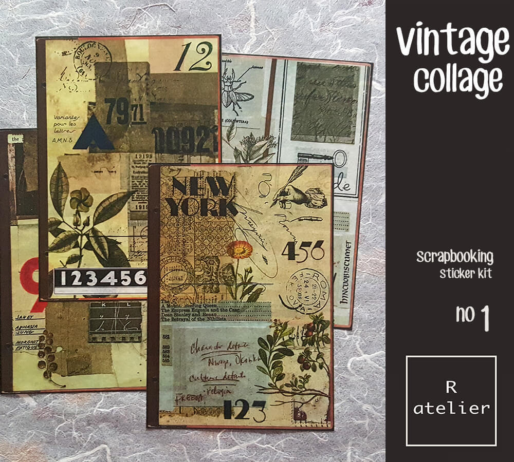 Vintage Scrapbook Collage Sticker Set Art Board Print for Sale by