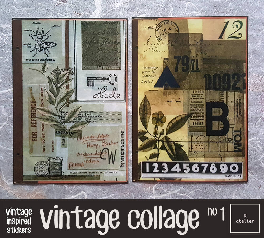 Vintage Collage | Scrapbooking Washi Stickers Kit