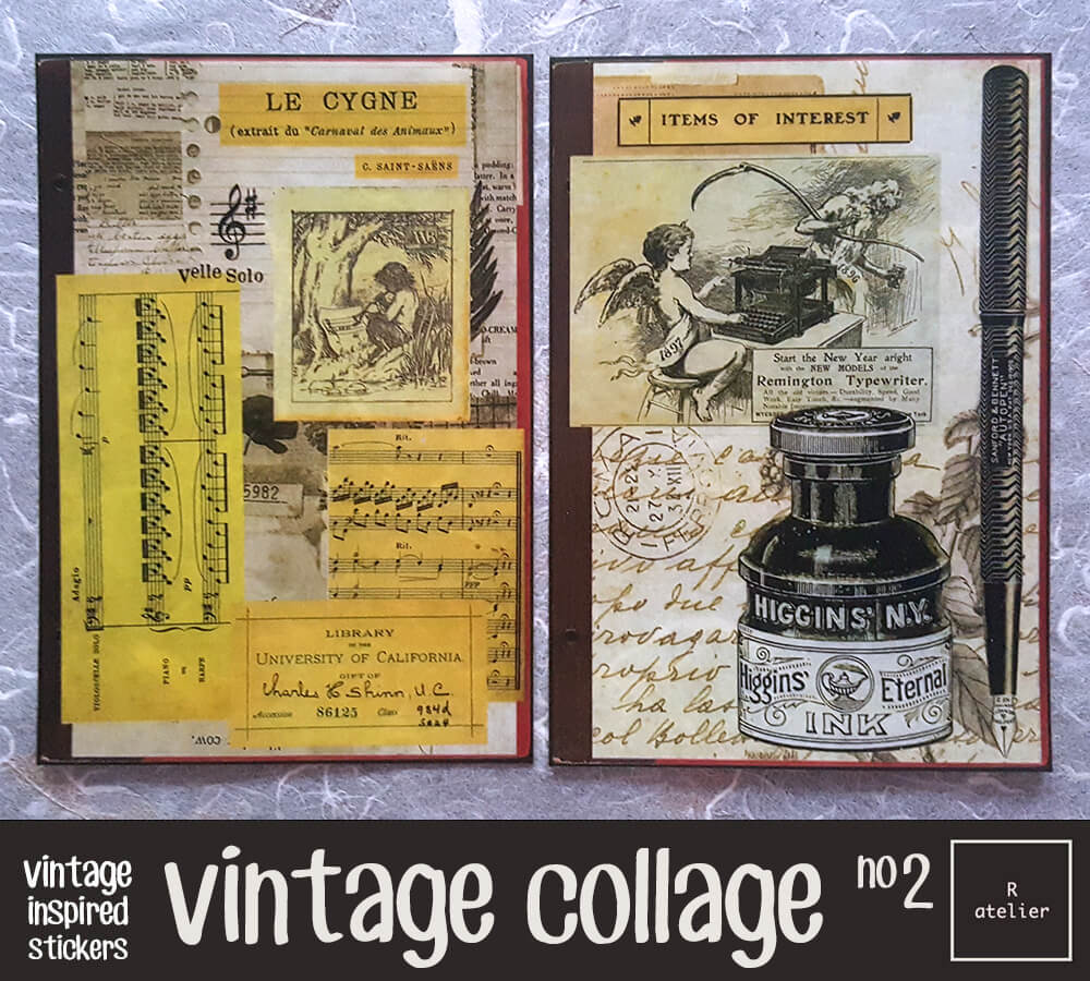 Vintage Collage | Scrapbooking Washi Stickers Kit