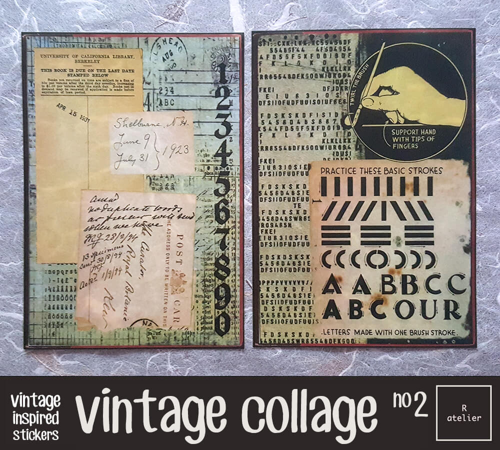 Vintage Collage | Scrapbooking Washi Stickers Kit