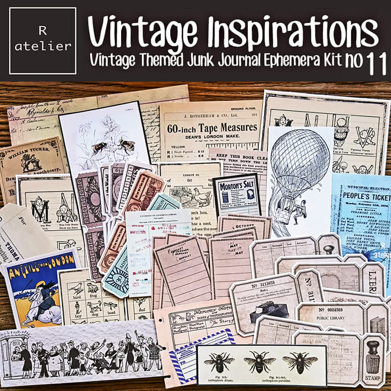 Vintage Inspirations Scrapbooking Paper Ephemera Kit 