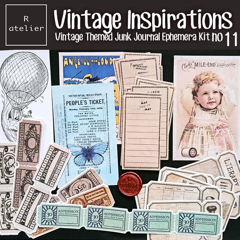 Vintage Inspirations Scrapbooking Paper Ephemera Kit 