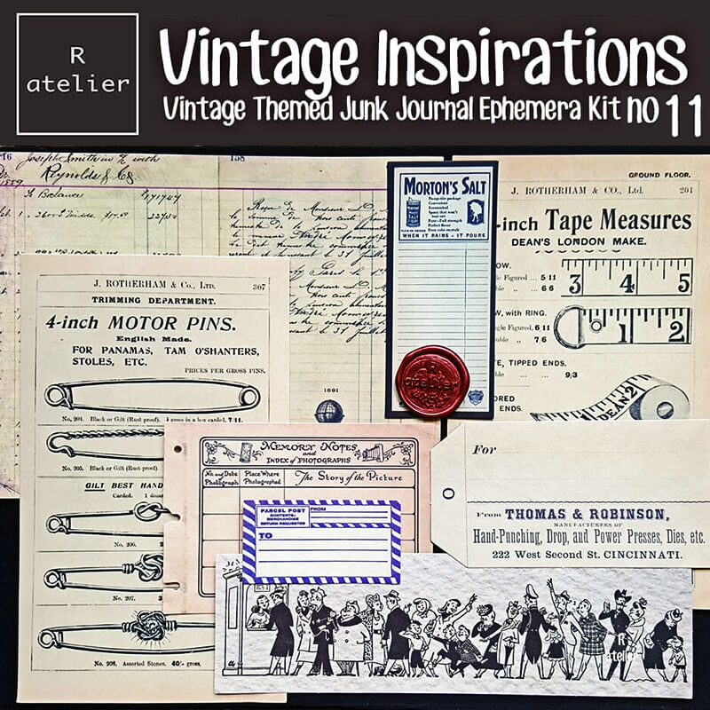 Vintage Inspirations Scrapbooking Paper Ephemera Kit 