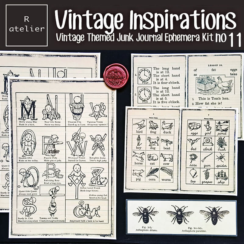 Vintage Inspirations Scrapbooking Paper Ephemera Kit 