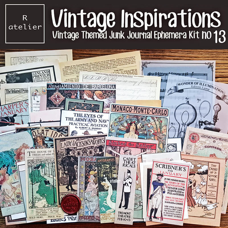 Vintage Inspirations Scrapbooking Paper Ephemera Kit