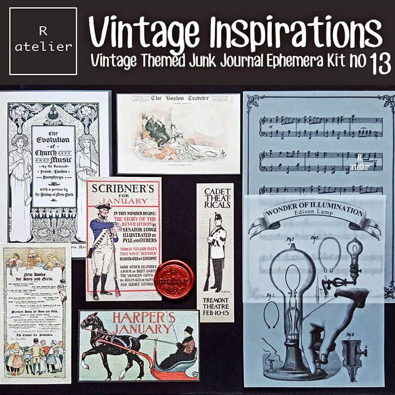 Vintage Inspirations Scrapbooking Paper Ephemera Kit