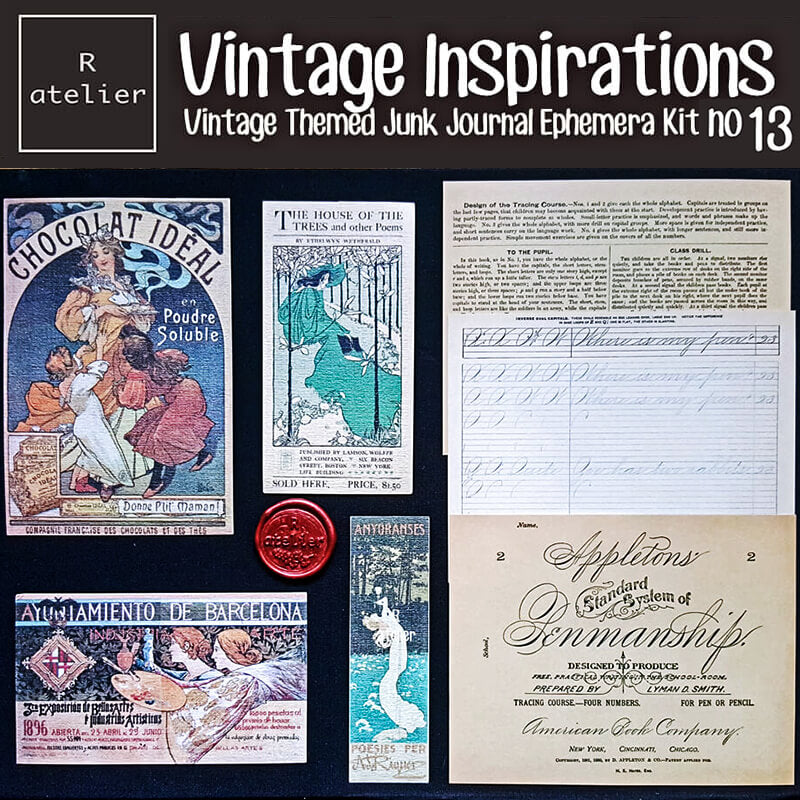 Vintage Inspirations Scrapbooking Paper Ephemera Kit