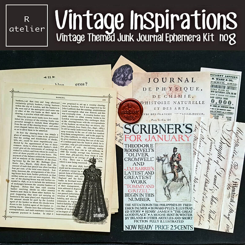 Vintage Inspirations Scrapbooking Paper Ephemera Kit