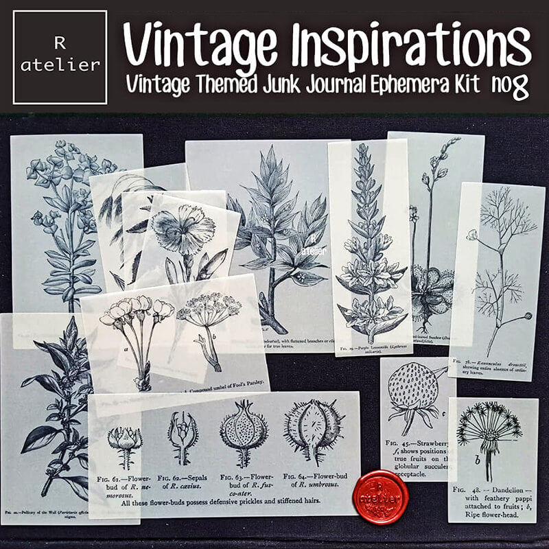 Vintage Inspirations Scrapbooking Paper Ephemera Kit