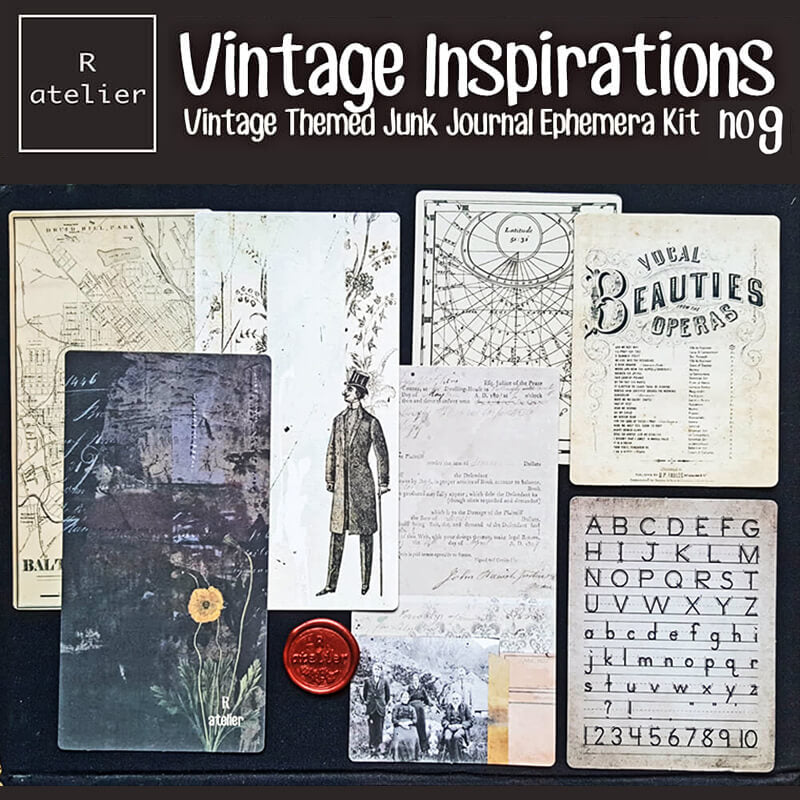 Vintage Inspirations Scrapbooking Paper Ephemera Kit