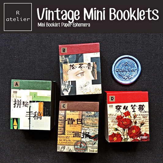 Vintage Themed Mini Scrapbooking Paper Mini Booklets