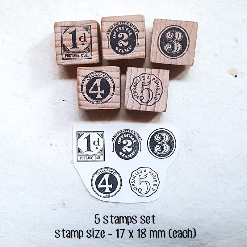 Numbers Numerals Postmarks Postal Ephemera Scrapbooking Wooden Stamp