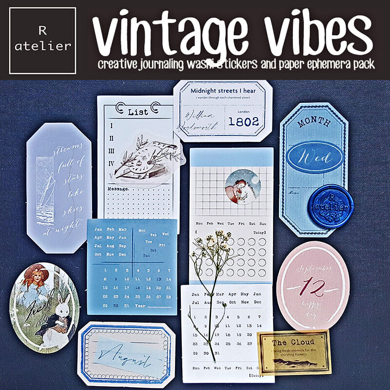 Vintage Vibes Scrapbooking Paper + Stickers