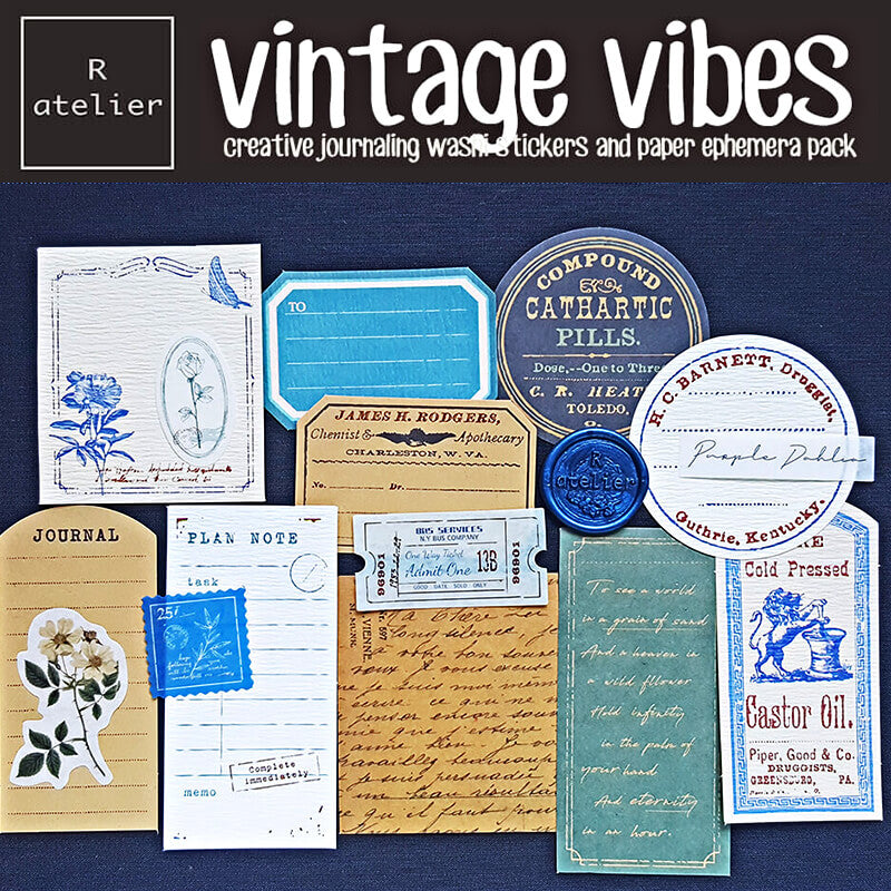Vintage Vibes Scrapbooking Paper + Stickers