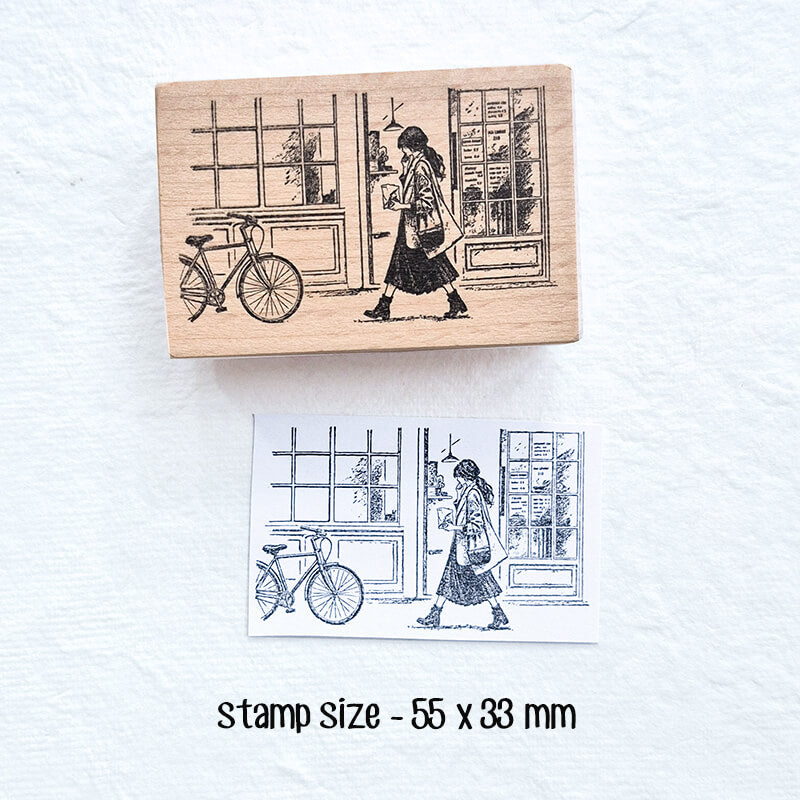 Coffee Culture Parisian Cafe Scrapbooking Wooden Stamp