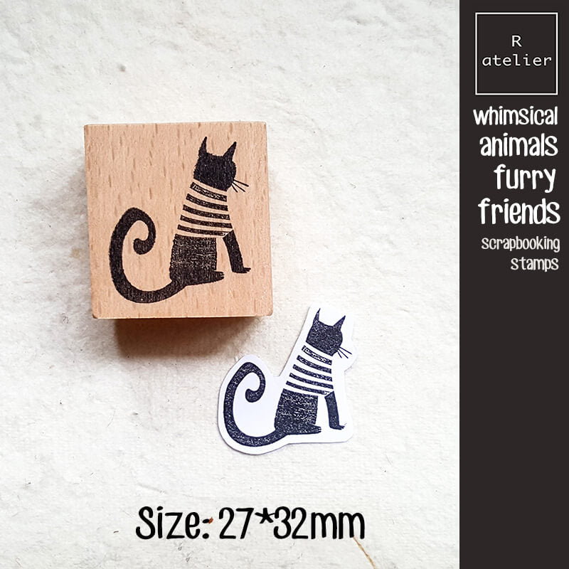 Whimsical Animals Furry Friends Scrapbooking Wooden Stamp