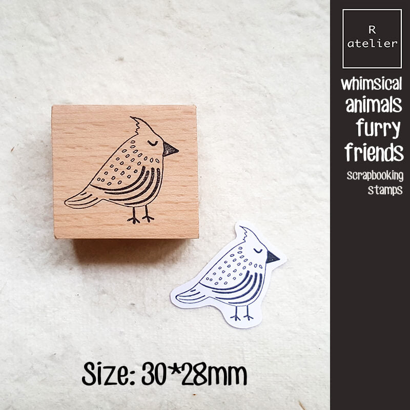 Whimsical Animals Furry Friends Scrapbooking Wooden Stamp