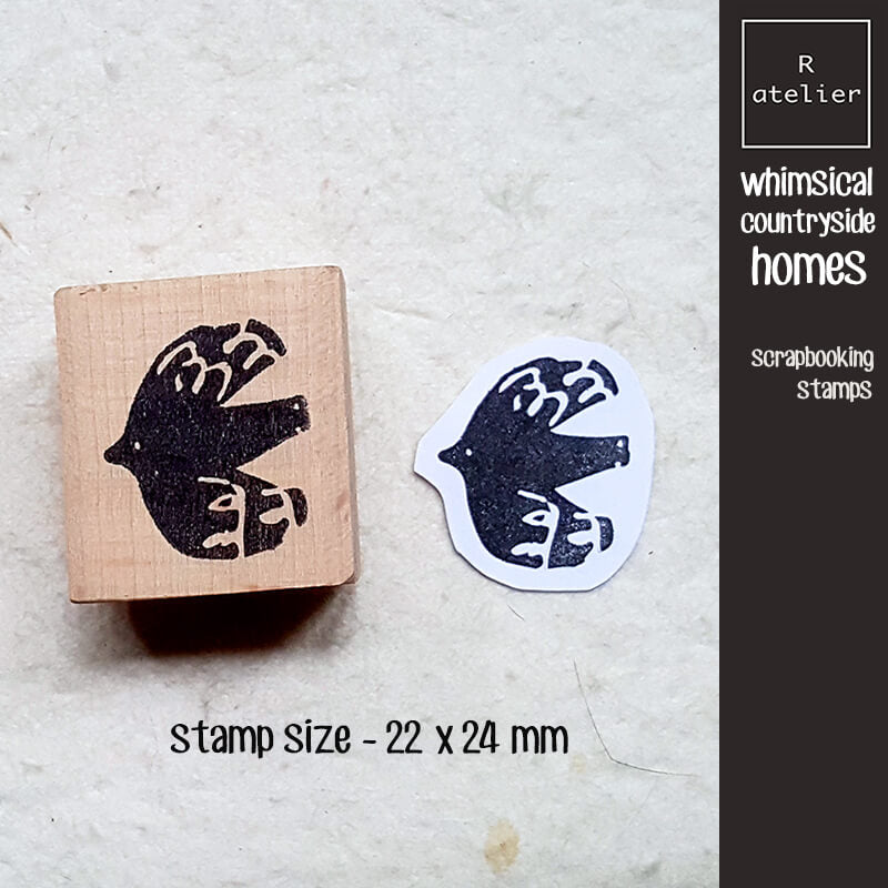 Whimsical Countryside Homes Scrapbooking Wooden Stamp