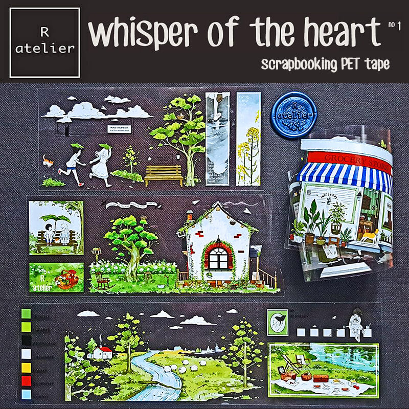 whisper of the heart PET Washi Scrapbooking Tape