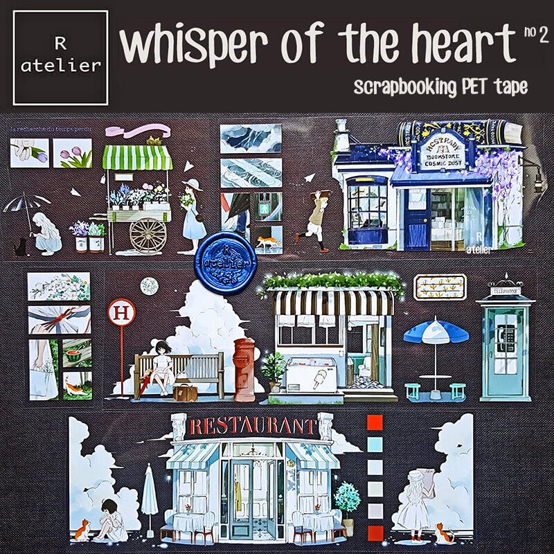 whisper of the heart PET Washi Scrapbooking Tape