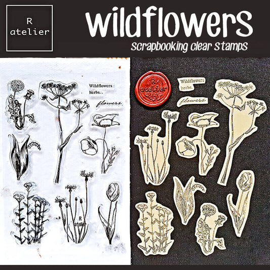 wildflowers Scrapbooking Clear Stamps