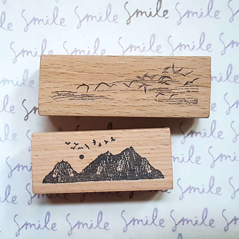 Wind in the Mountains Nature Outdoors Scrapbooking Wooden Stamps