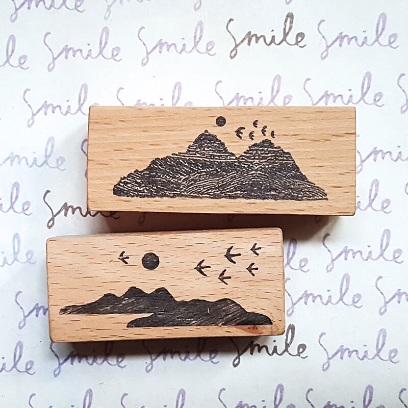 Wind in the Mountains Nature Outdoors Scrapbooking Wooden Stamps