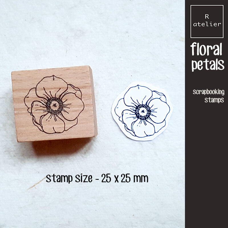 Summer Floral Flower Petals Scrapbooking Wooden Stamp