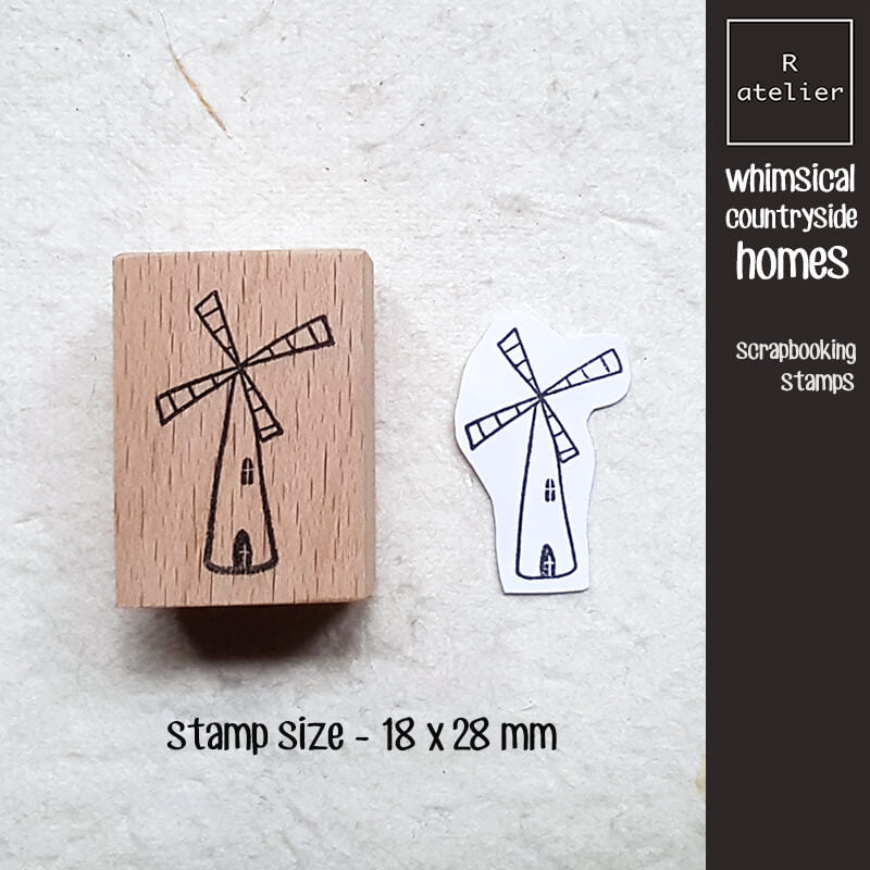 Whimsical Countryside Homes Scrapbooking Wooden Stamp