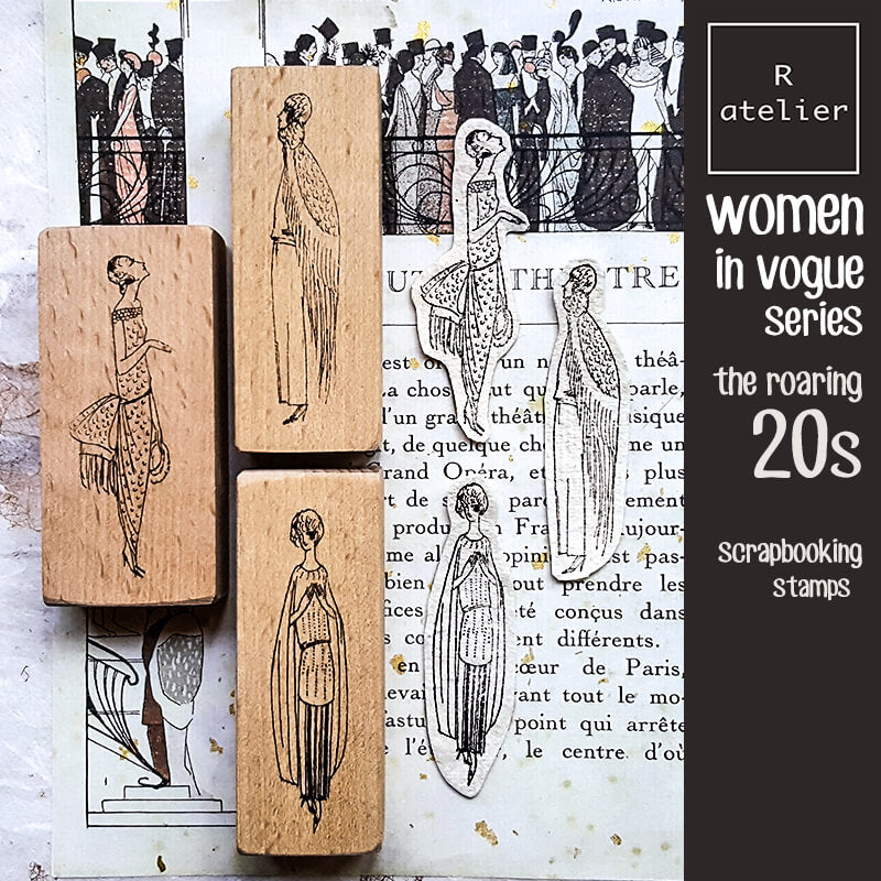 Women in Vogue Roaring 20s Art Deco Scrapbooking Wooden Stamps