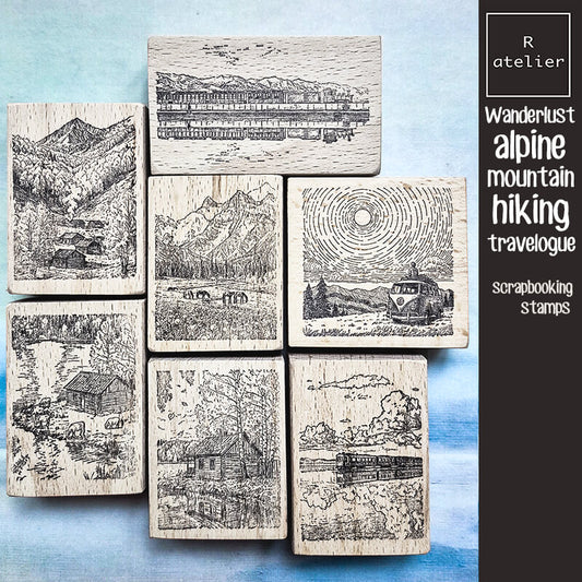 Wanderlust China Road Trip Hiking Travelogue Scrapbooking Wooden Stamp