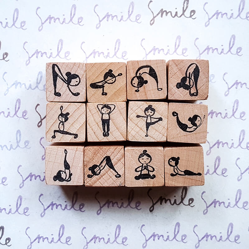 Yoga Time Yoga Pose Self Care Scrapbooking Wooden Stamp