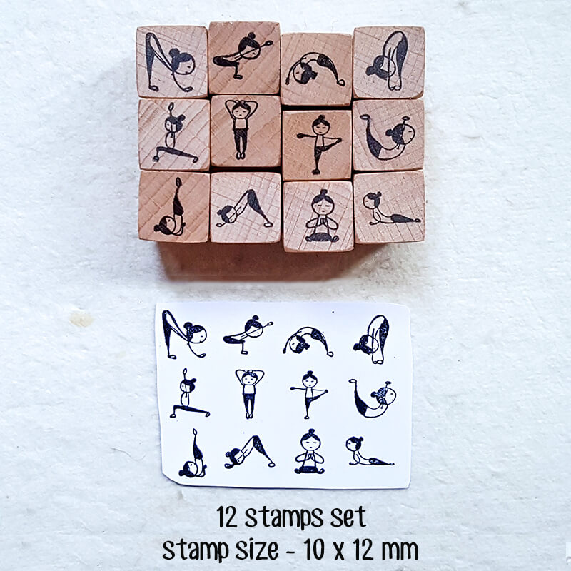 Yoga Time Yoga Pose Self Care Scrapbooking Wooden Stamp