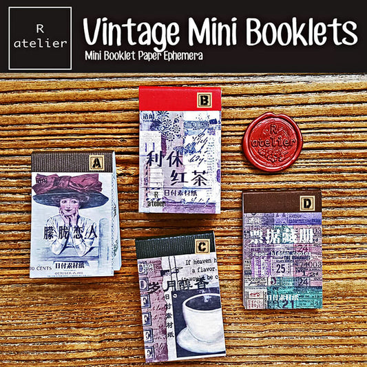 Vintage Themed Mini Scrapbooking Paper Booklets