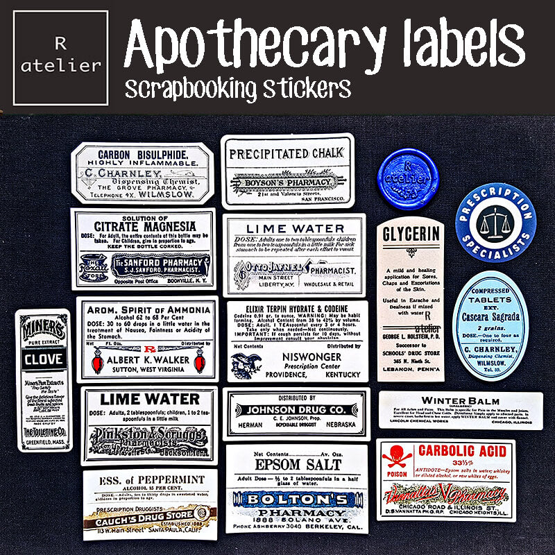 apothecary labels Scrapbooking Decorative Stickers