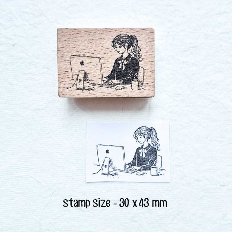 Daily Life Me Time Scrapbooking Wooden Stamp