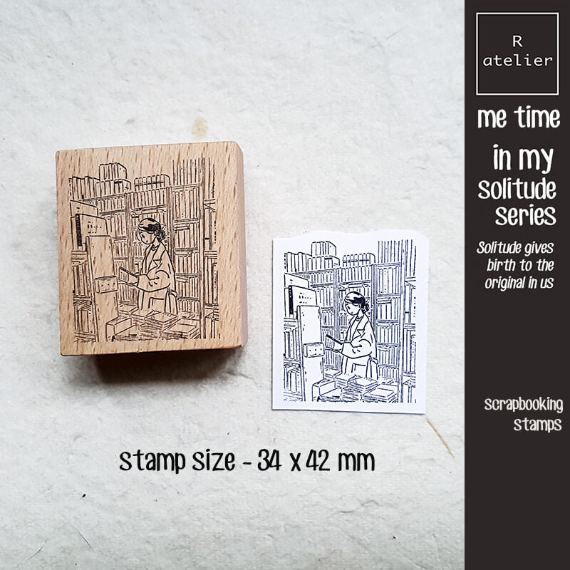 Me Time Self-Care Scrapbooking Wooden Stamp