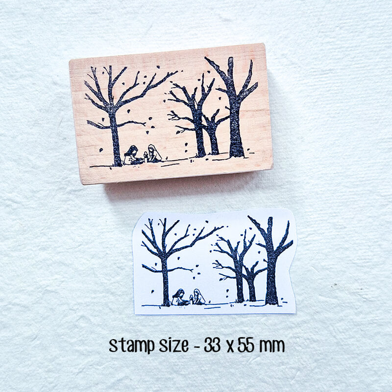 Autumn Cozy Mood Fall Winter Season Scrapbooking Wooden Stamp