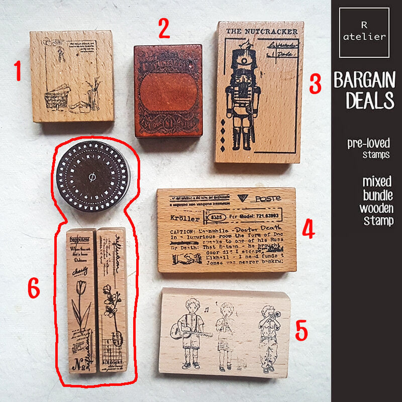 Bargain Pre-loved Scrapbooking Wooden Stamps