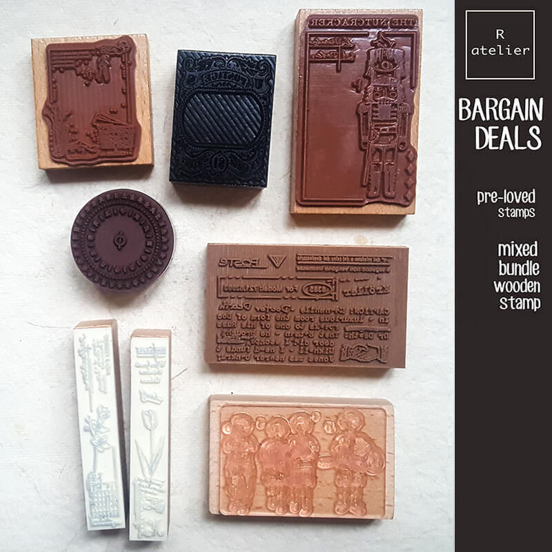 Bargain Pre-loved Scrapbooking Wooden Stamps