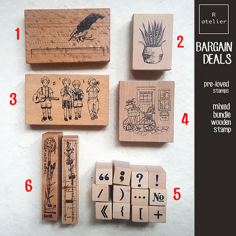 Bargain Pre-loved Scrapbooking Wooden Stamps